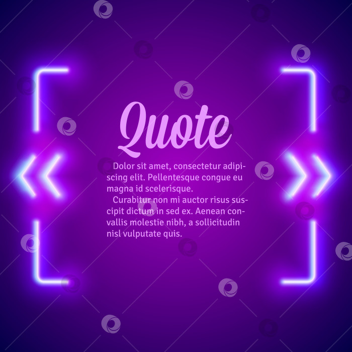 Скачать Ретро неоновая светящаяся рамка с цитатами фотосток Ozero
