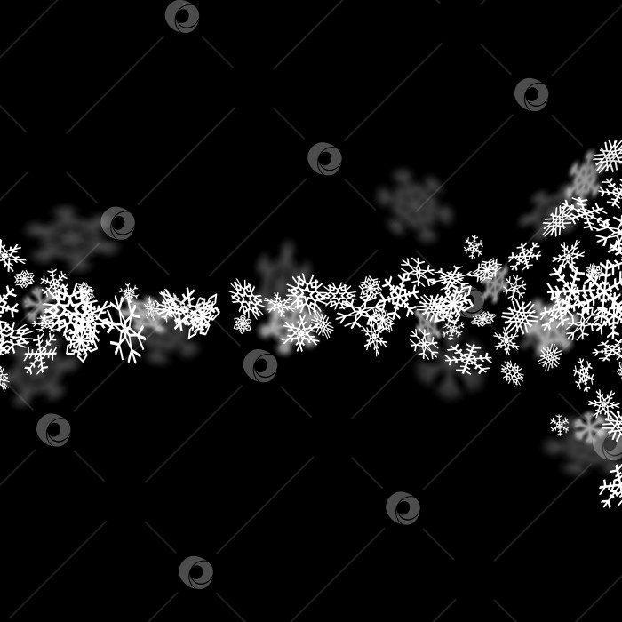 Скачать Фон снегопада со снежинками, размытыми в темноте фотосток Ozero