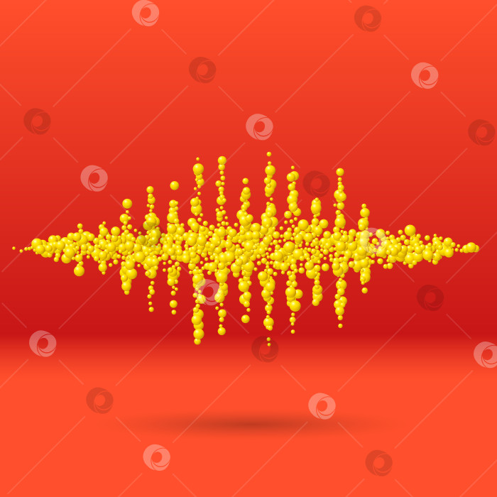 Скачать Форма звукового сигнала, состоящая из разбросанных шариков фотосток Ozero