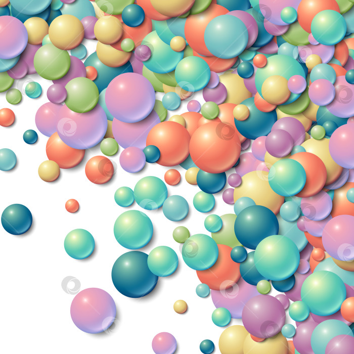 Скачать Фоновая рамка с разбросанными беспорядочно светящимися резиновыми шариками фотосток Ozero