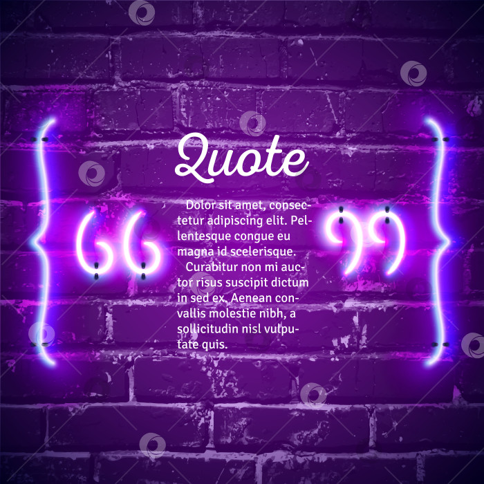 Скачать Ретро неоновая светящаяся рамка с цитатами на стене фотосток Ozero