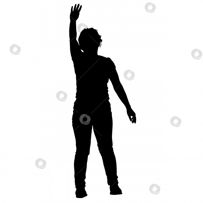 Скачать Черные силуэты красивой женщины на белом фоне. Векторная иллюстрация фотосток Ozero