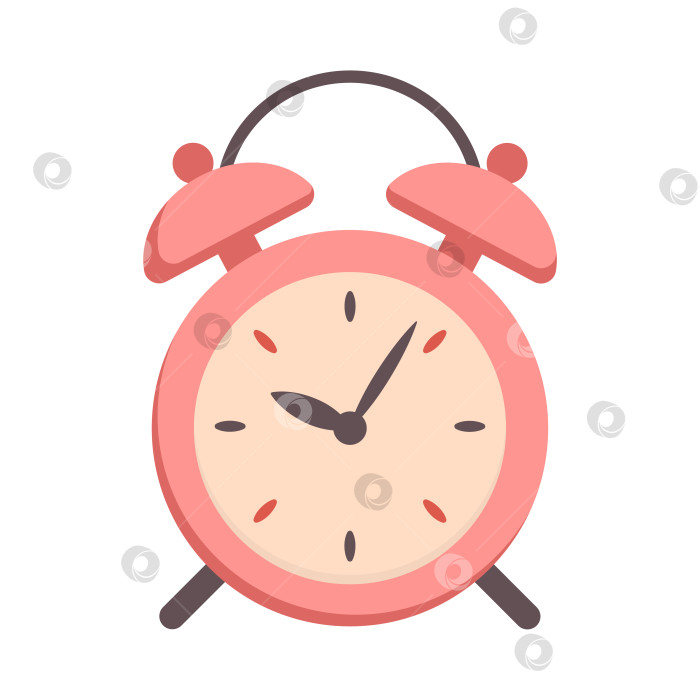 Скачать Розовый будильник, выделенный на белом фоне фотосток Ozero