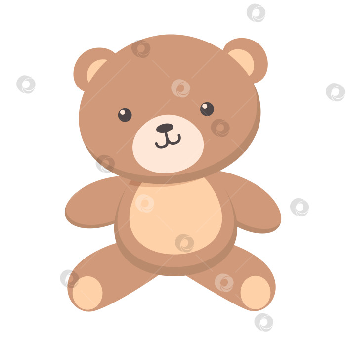 Скачать Простой мультяшный плюшевый мишка, изолированный на белом фоне фотосток Ozero