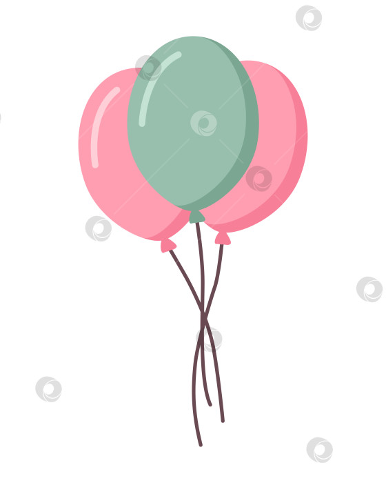 Скачать Связка воздушных шаров, выделенных на белом фоне. фотосток Ozero