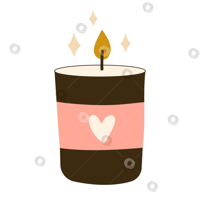 Скачать Свечи из соевого воска в стеклянной банке, выделенные на белом фоне фотосток Ozero