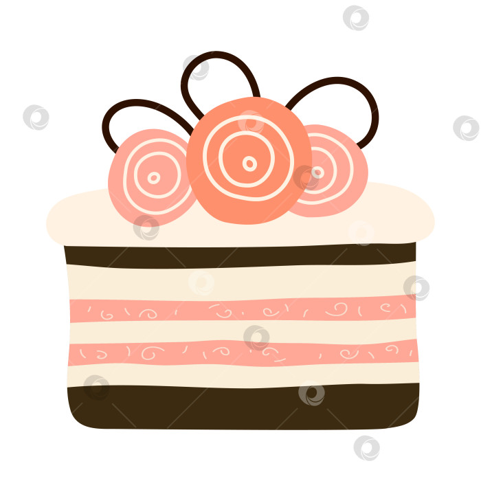 Скачать Праздничный торт, выделенный на белом фоне фотосток Ozero