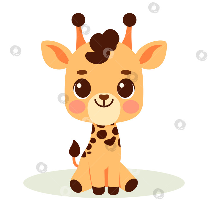 Скачать Милый детеныш жирафа charcter фотосток Ozero