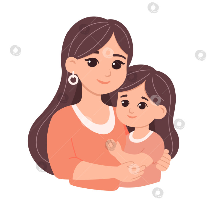 Скачать Мама с ребенком на руках и цветами, выделенными на белом фоне фотосток Ozero