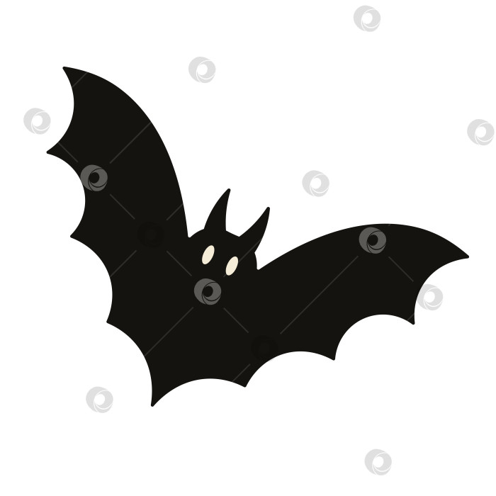 Скачать Черный силуэт летучей мыши для дизайна Хэллоуина, выделенный на белом фоне. фотосток Ozero
