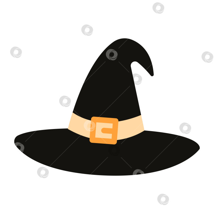 Скачать Шляпа ведьмы для дизайна Хэллоуина выделена на белом фоне. фотосток Ozero