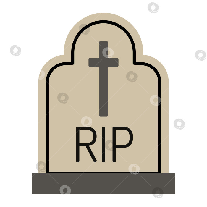 Скачать Надгробный камень для дизайна Хэллоуина, изолированный на белом фоне. фотосток Ozero