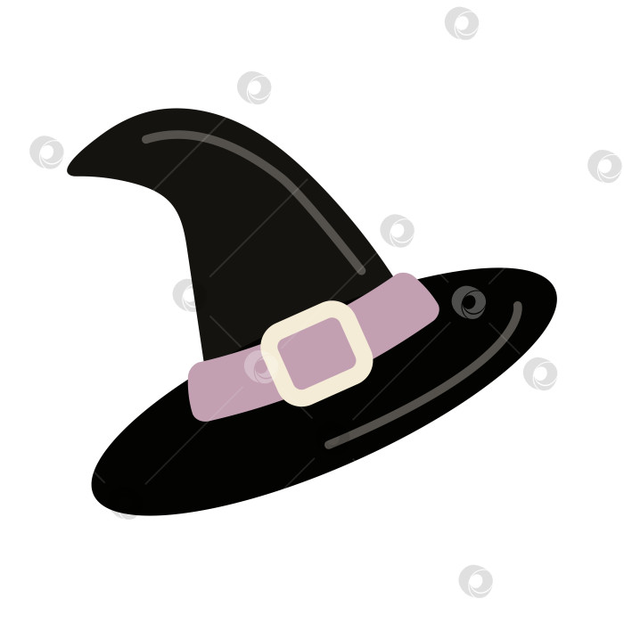 Скачать Шляпа ведьмы для дизайна Хэллоуина выделена на белом фоне. фотосток Ozero