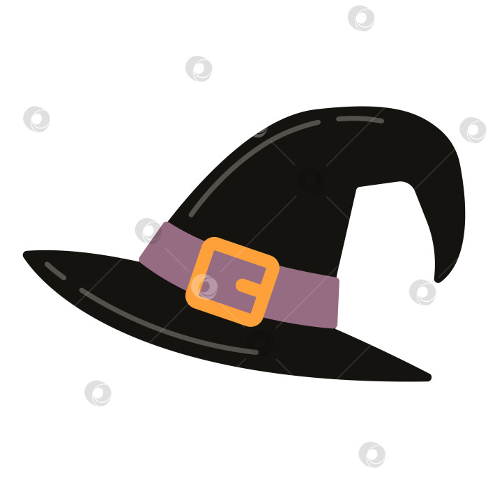 Скачать Шляпа ведьмы для дизайна Хэллоуина выделена на белом фоне. фотосток Ozero