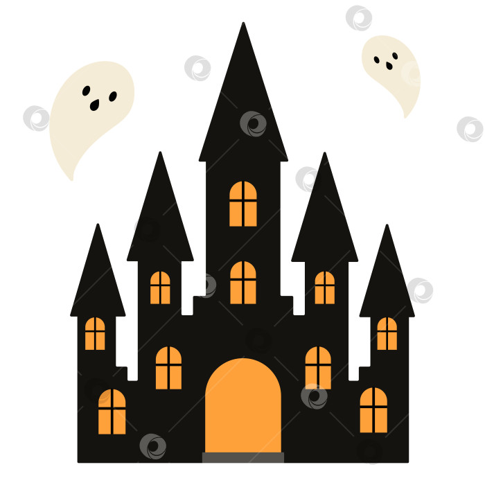 Скачать Замок с привидениями, изолированный на белом фоне фотосток Ozero