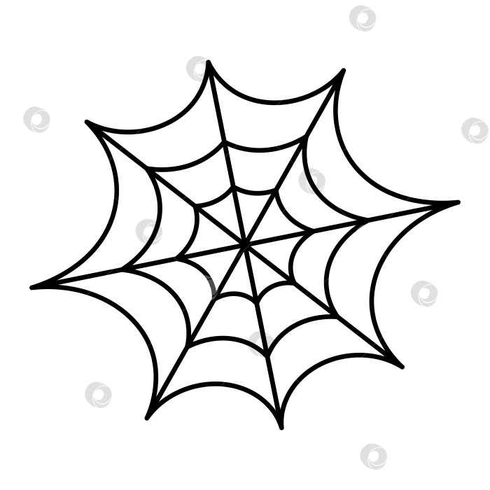 Скачать Черный силуэт паутины для дизайна Хэллоуина, выделенный на белом фоне. фотосток Ozero