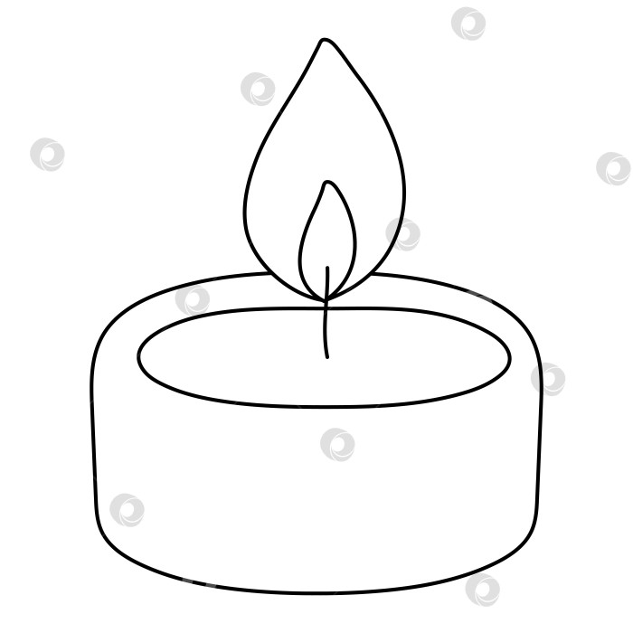 Скачать Нарисованные от руки каракули чайной свечи, выделенные на белом фоне фотосток Ozero