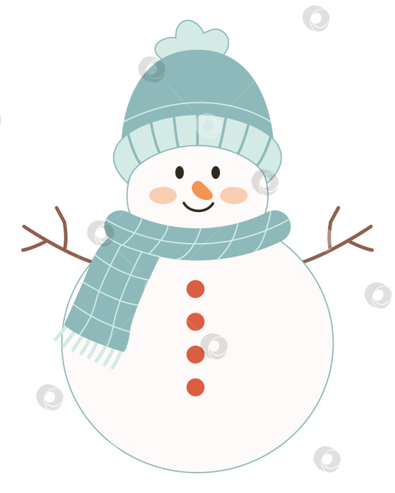 Скачать Снеговик, изолированный на белом фоне фотосток Ozero