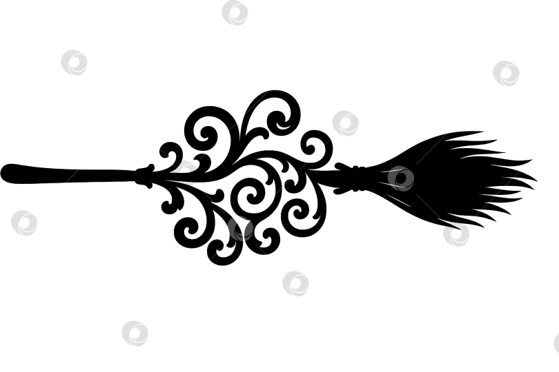 Скачать Декоративный витиеватый черный разделитель на прозрачном фоне фотосток Ozero