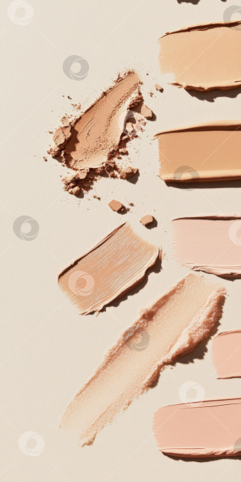 Скачать Жидкие косметические текстуры с нанесенным хайлайтером и тональным кремом фотосток Ozero