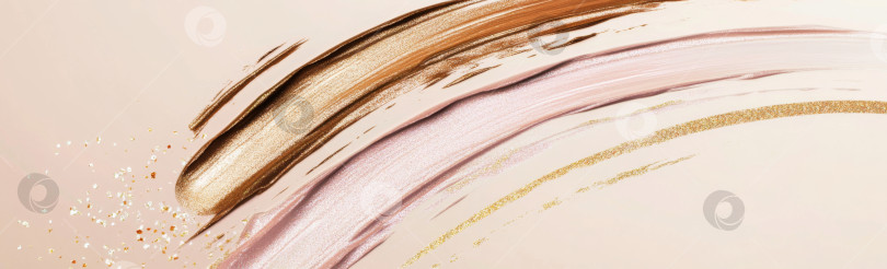 Скачать Жидкие косметические текстуры с нанесенным хайлайтером и тональным кремом фотосток Ozero