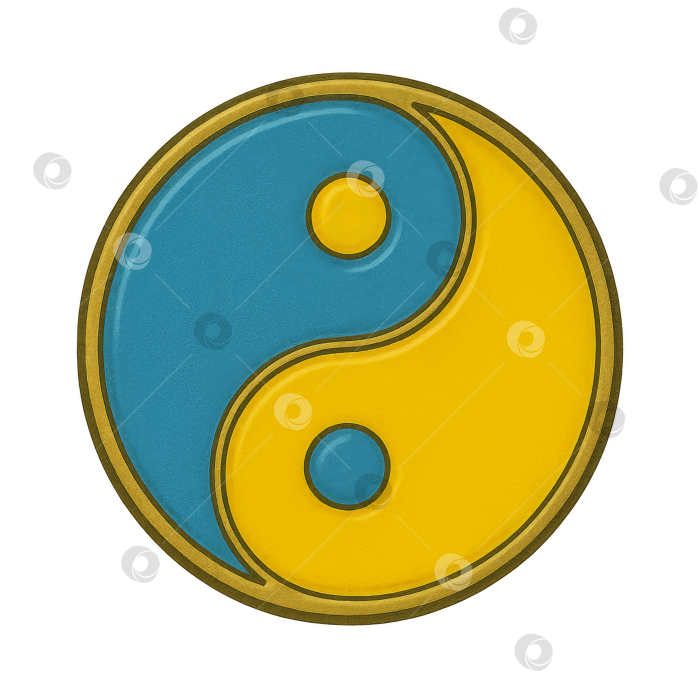Скачать Эмалевая булавка "Инь-ян", выделенная на прозрачном фоне фотосток Ozero