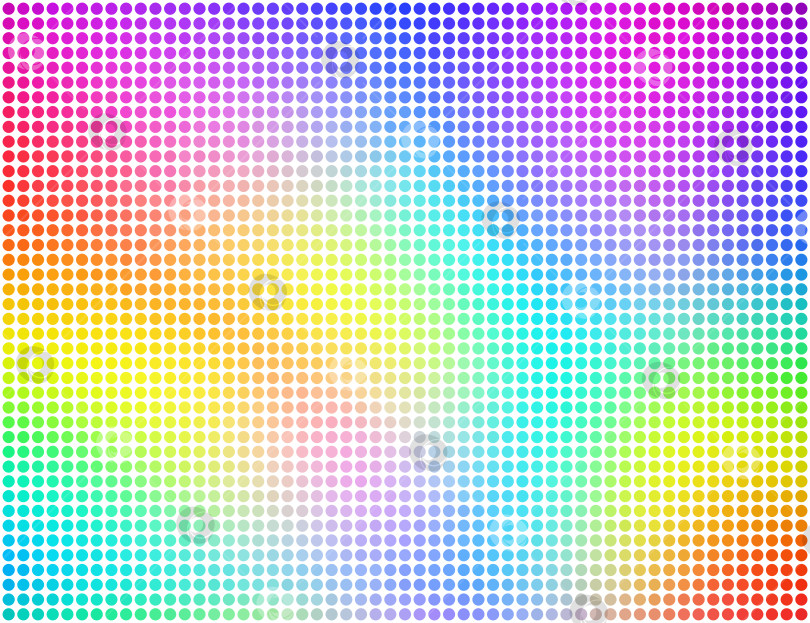Скачать Экран монитора RGB. Радужный градиентный фон. Переливающаяся абстрактная цветная светодиодная текстура. Цифровой узор в виде разноцветных точек. Вектор фотосток Ozero