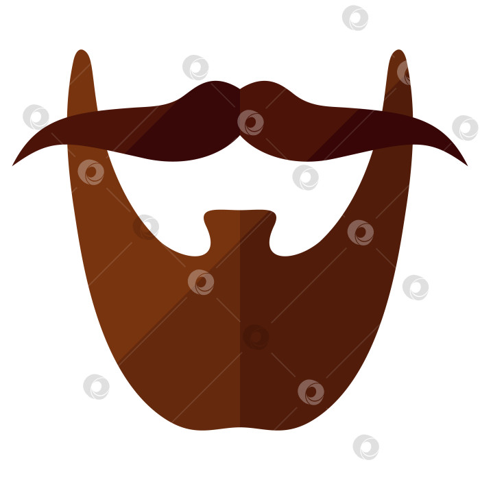 Скачать Плоская иконка с бородой и хипстерскими усами фотосток Ozero