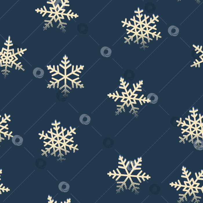 Скачать Бесшовный ретро-узор из снежинок для зимних рождественских праздников фотосток Ozero