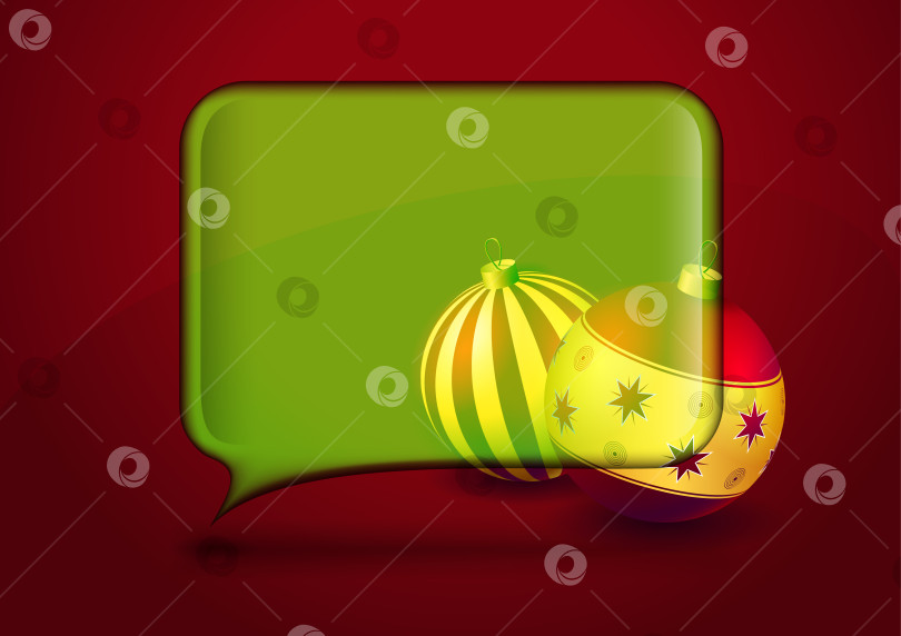 Скачать Рождественская открытка с речевым пузырем фотосток Ozero
