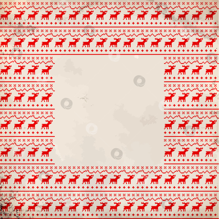Скачать Рамка с традиционным орнаментом в виде оленя фотосток Ozero