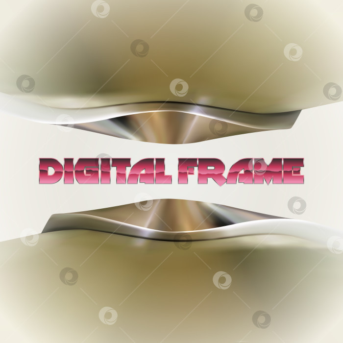 Скачать Блестящая металлическая рамка с абстрактными изгибами фотосток Ozero
