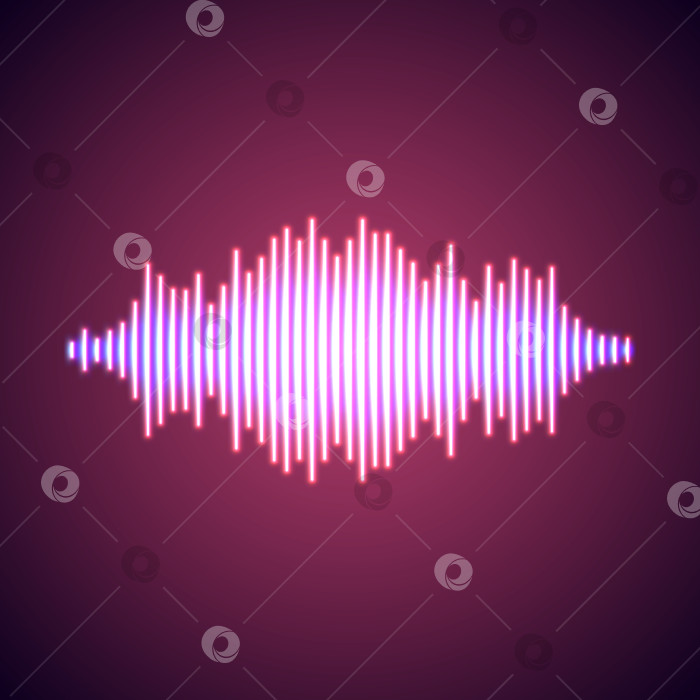 Скачать Ночная жизнь в стиле светящейся неоновой музыкальной волны фотосток Ozero