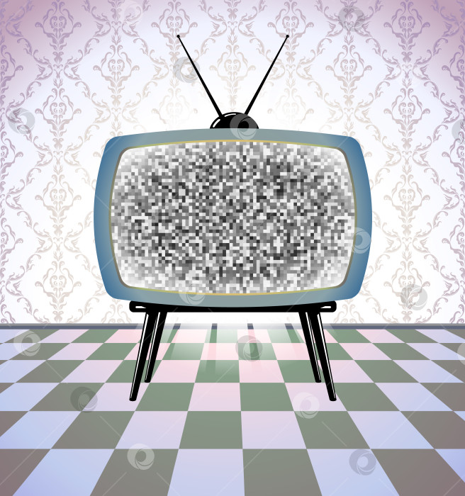 Скачать Винтажный номер с телевизором фотосток Ozero