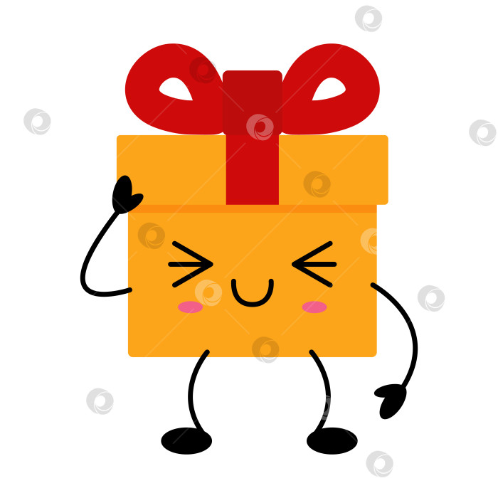 Скачать Симпатичная кавайная подарочная коробка с мультяшной лентой фотосток Ozero