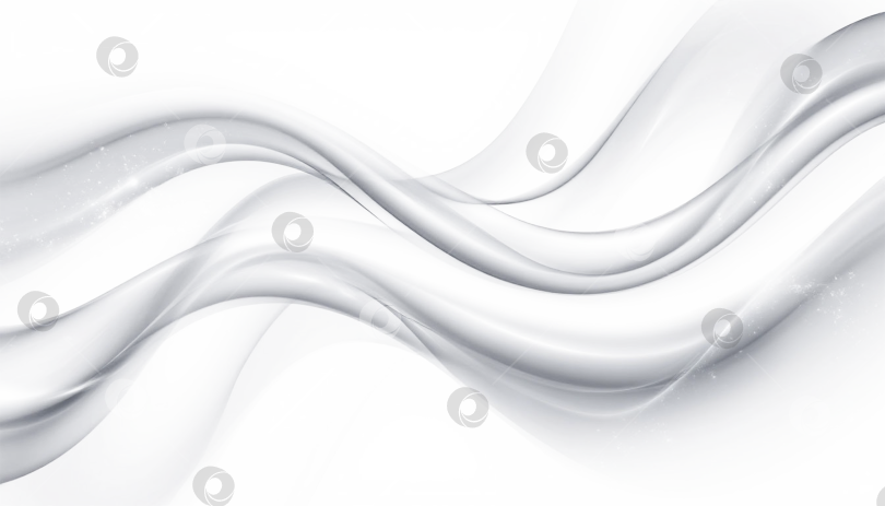Скачать Полупрозрачные бело-серые волны легкого дыма, изолированные клипартом PNG фотосток Ozero