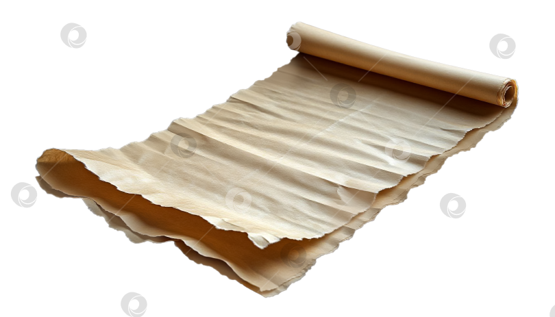 Скачать Свиток из состаренной бумаги с неровными краями, клипарт на прозрачном фоне фотосток Ozero
