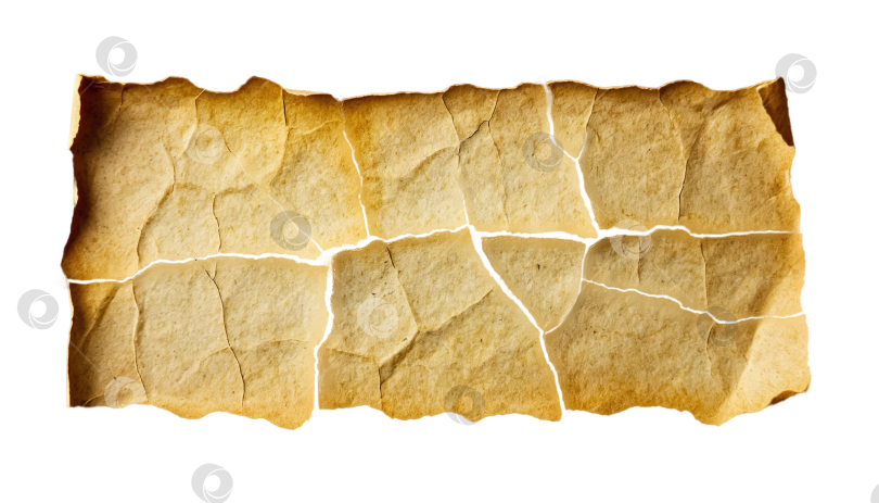 Скачать Состаренная мятая потрескавшаяся бумага на прозрачном изолированном фоне фотосток Ozero