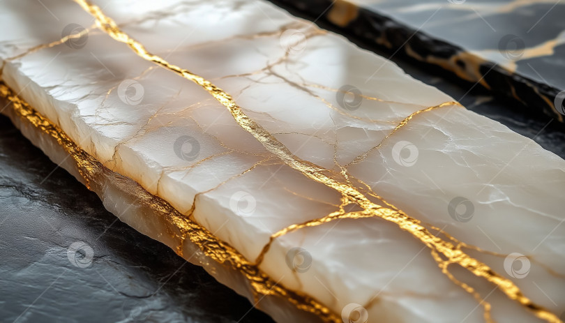 Скачать Роскошная деталь из мрамора с золотыми прожилками фотосток Ozero