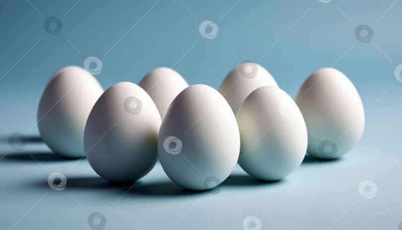 Скачать Простые белые яйца нежно-голубого оттенка фотосток Ozero
