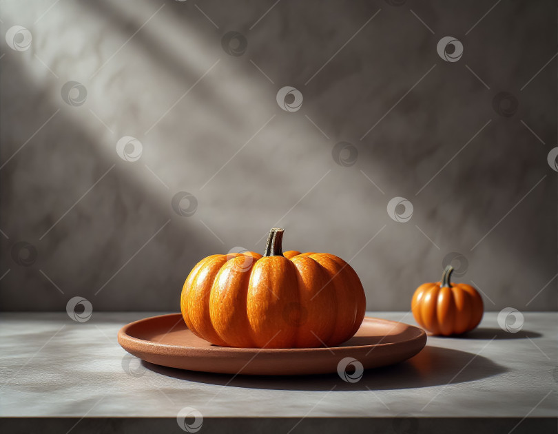 Скачать Деревенская тыквенная витрина Мягкие тени Теплый свет фотосток Ozero