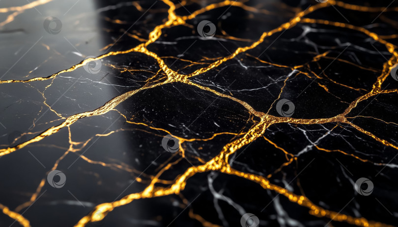 Скачать Поверхность из черного мрамора, Золотые прожилки, Роскошный контраст фотосток Ozero