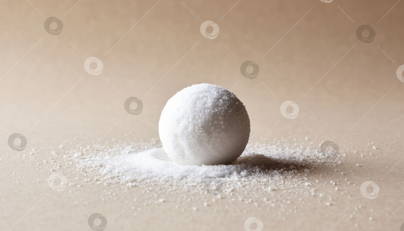 Скачать Один идеальный снежок, изолированный на нейтральной полосе фотосток Ozero