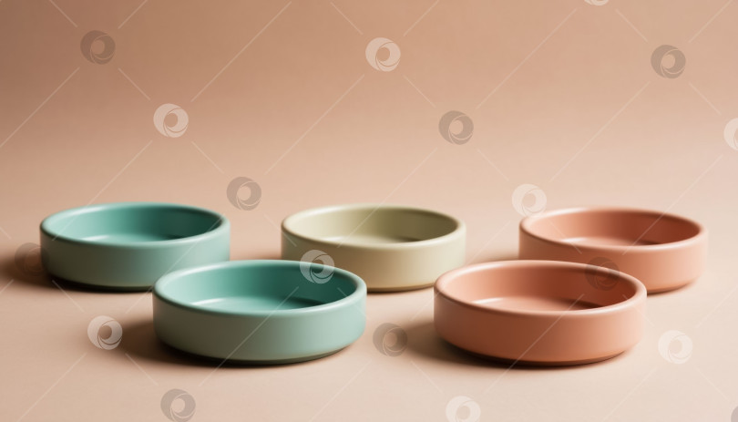 Скачать Минималистичные чаши Пастельных тонов, достаточно места для копирования фотосток Ozero