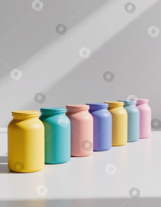 Скачать Идеальный макет этикетки линейки банок для 3D-рендеринга фотосток Ozero