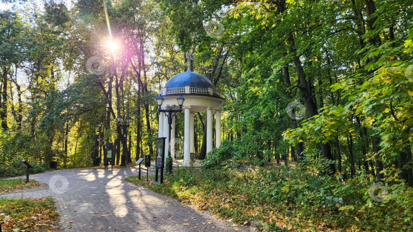Скачать Беседка-ротонда в осеннем парке. Царицыно, Москва фотосток Ozero