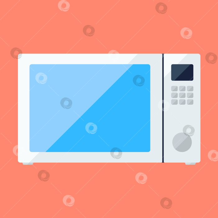 Скачать Плоская иконка микроволновой печи с ручкой фотосток Ozero