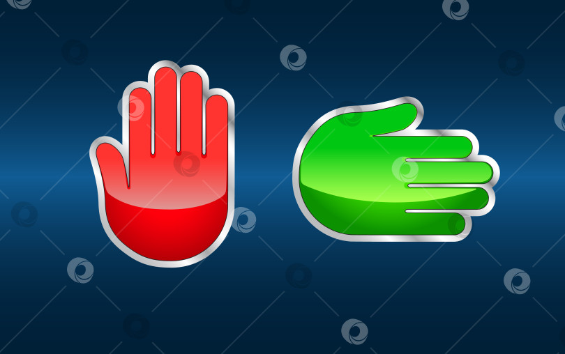 Скачать Знаки рукой "Стоп" и "вперед" фотосток Ozero