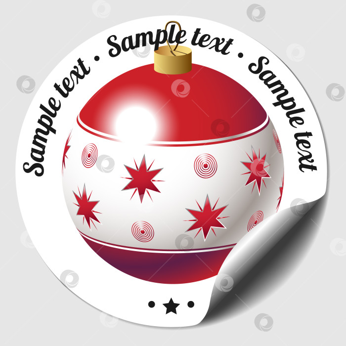 Скачать Наклейка на рождественскую безделушку фотосток Ozero