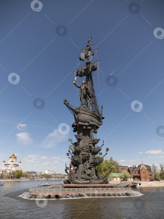Скачать МОСКВА, РОССИЯ, 29 мая 2019 года: Памятник Петру Великому фотосток Ozero